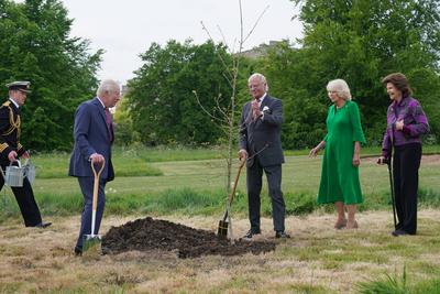 King Charles & Queen Camilla with King & Queen of Sweden-stock-foto