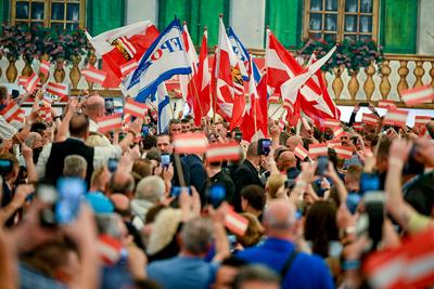 AUT, Urfahraner Jahrmarkt, 1.Mai Kundgebung FPOE-stock-photo