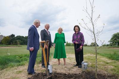 King Charles & Queen Camilla with King & Queen of Sweden-stock-foto