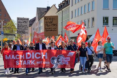 Mai-Demonstration und Kundgebung des DGB 2025, N?rnberg, 01.05.2025-stock-foto