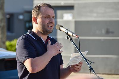 29.04.2025, Demonstration gegen AfD, Buendnis aus demokratischen Parteien und Zivilgesellschaft, Politik, Deutschland, Rottenburg am Neckar-stock-foto