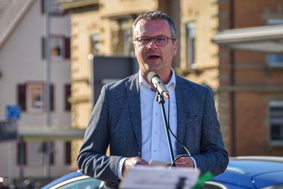 29.04.2025, Demonstration gegen AfD, Buendnis aus demokratischen Parteien und Zivilgesellschaft, Politik, Deutschland, Rottenburg am Neckar-stock-foto