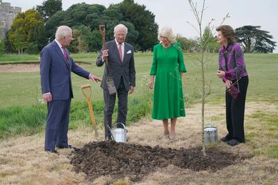 King Charles & Queen Camilla with King & Queen of Sweden-stock-foto
