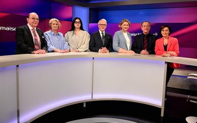 ARD Talkshow Maischberger, 30.04.2025-stock-foto