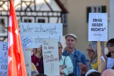 29.04.2025, Demonstration gegen AfD, Buendnis aus demokratischen Parteien und Zivilgesellschaft, Politik, Deutschland, Rottenburg am Neckar-stock-foto
