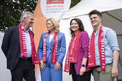 Bundestagspraesidentin Julia Kloeckner auf dem Kirchentag-stock-photo