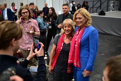 Bundestagspraesidentin Julia Kloeckner auf dem Kirchentag-stock-photo