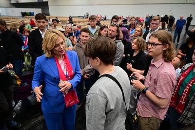 Bundestagspraesidentin Julia Kloeckner auf dem Kirchentag-stock-photo