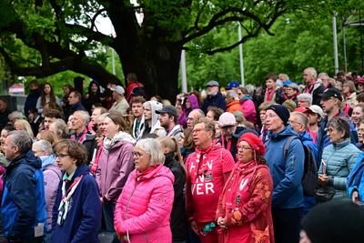 Abschlussgottesdienst beim Kirchentag in Hannover-stock-foto