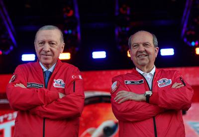 Turkish President Recep Tayyip Erdo?an attends the Teknofest Aerospace Technology Festival awards ceremony-stock-foto