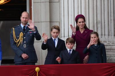 UK Royals at VE Day 80 event in London-stock-photo