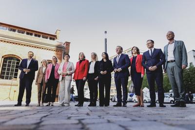 Unterzeichnung des Koalitionsvertrages-stock-foto
