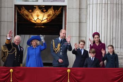 UK Royals at VE Day 80 event in London-stock-photo