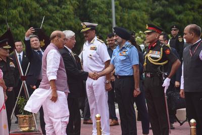 Japanese Defence Minister General Nakatani in New Delhi-stock-photo