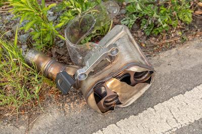 Biker bei Sturz schwer verletzt ? Rettungshubschrauber im Einsatz-stock-foto