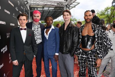 Jannik Richter (GNTM 2025), Felix Flad (GNTM 2025), Ethan Moore (GNTM 2025), Pierre Lang (GNTM 2025), Eliob Nten Demofik-stock-foto