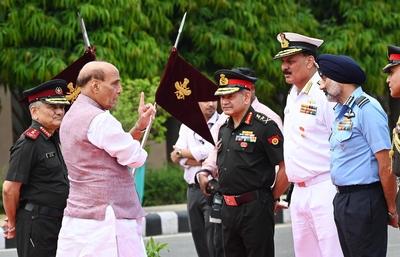 Japanese Defence Minister General Nakatani Receives Guard Of Honour In Presence Of Raksha Mantri Rajnath Singh-stock-photo