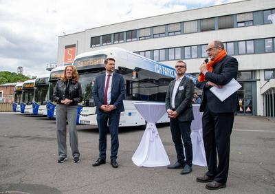 Wasserstoff Busse-stock-foto