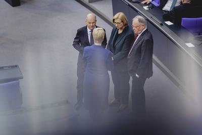 Wahl des Bundeskanzlers im Deutschen Bundestag-stock-photo