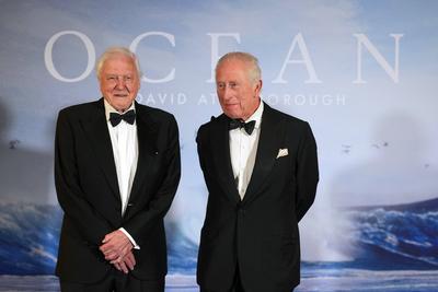 King Charles at Ocean with David Attenborough premiere-stock-photo