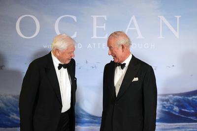 King Charles at Ocean with David Attenborough premiere-stock-photo
