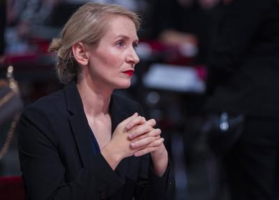 Ines Schwerdtner Parteitag DIE LINKE-stock-foto