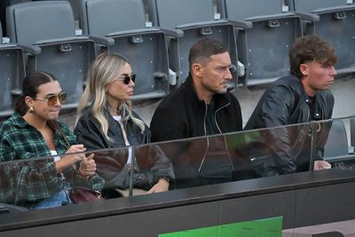 Francesco Totti with his partner Noemi Bocchi and his children Chanel and Cristian-stock-photo
