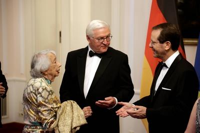 Margot Friedl?nder, Holocaust-?berlebende, Frank-Walter Steinmeier, Bundespr?sident, Pr?sidenten des Staates Israel, Isa-stock-foto