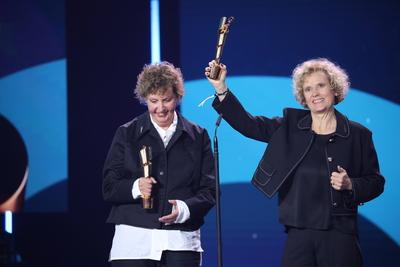 Iris Berben und PETRA KELLY ACT NOW! Produktion: Birgit Schulz âˆ™ Bildersturm Filmproduktion / Regie: Doris Metz BESTER-stock-photo