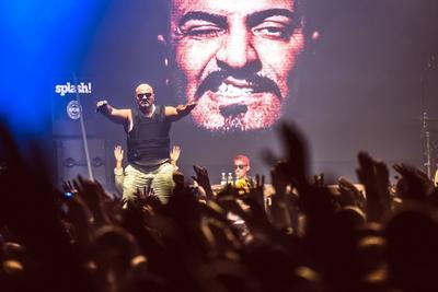 splash Festival 2015 Rapper Xatar Giwar Hajabi w?hrend eines Auftrittes im Rahmen der Preparty-stock-foto