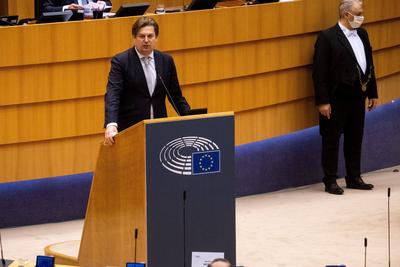 EUROPEAN PARLIAMENT - PLENARY SESSION Plenary session of January 2021 in the European Parliament. Brussels on 20/01/2021-stock-photo
