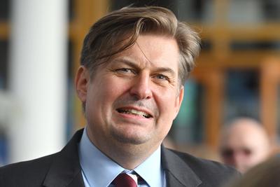 Maximilian KRAH, Einzelbild,angeschnittenes Einzelmotiv,Portraet,Portrait,Portr?t. 14.Bundesparteitag der AfD Alternativ-stock-foto