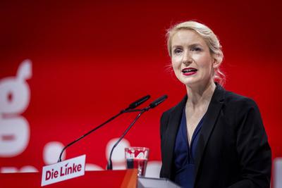 Ines Schwerdtner Parteitag DIE LINKE-stock-foto
