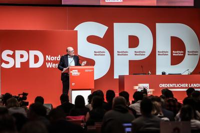 Politik - Landespolitik - NRW - ordentlicher Landesparteitag der NRWSPD in Duisburg 10.05.2025-stock-foto
