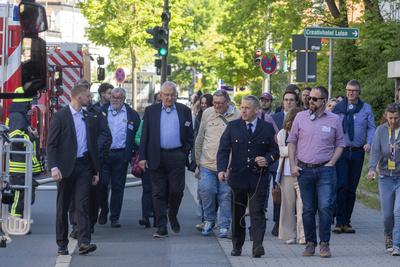 Reportage 10.05.2025 Mit der gro?angelegten Katastrophenschutz-?bung ?L?wenzahn? probt die Stadt Erlangen mit 800 Haupt- und Ehrenamtlichen und dutzenden von Fahrzeugen den Extremfall-stock-foto