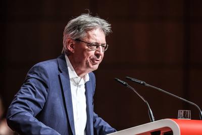 Politik - Landespolitik - NRW - ordentlicher Landesparteitag der NRWSPD in Duisburg 10.05.2025-stock-foto