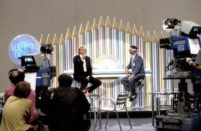 Buntstift Wette B Fritz als T Rautenberg & T Gottschalk l in Wetten da? ZDF 9 88 h?r TV-stock-photo