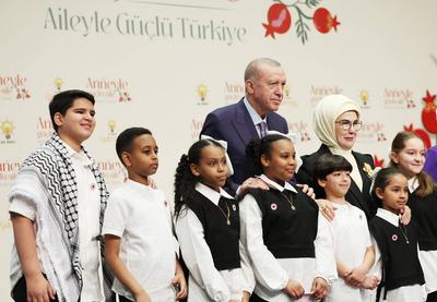 Turkish President Recep Tayyip Erdo?an attends the Family Strong with Mother program, Turkey Strong with Family-stock-photo
