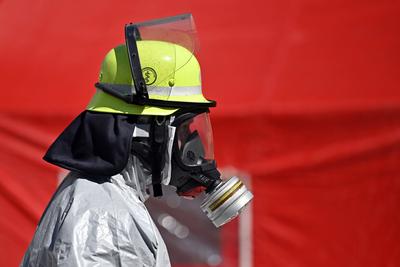 Katastrophenschutz?bung L?wenzahn-stock-foto