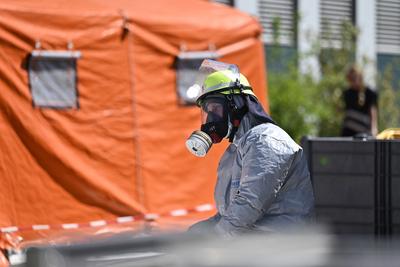 Katastrophenschutz?bung L?wenzahn-stock-foto