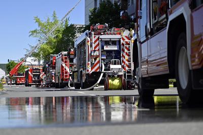 Katastrophenschutz?bung L?wenzahn-stock-foto