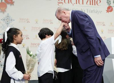 Turkish President Recep Tayyip Erdo?an attends the Family Strong with Mother program, Turkey Strong with Family-stock-photo