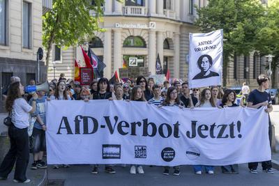Bundesweiter Aktionstag f?r AfD-Verbot.-stock-foto