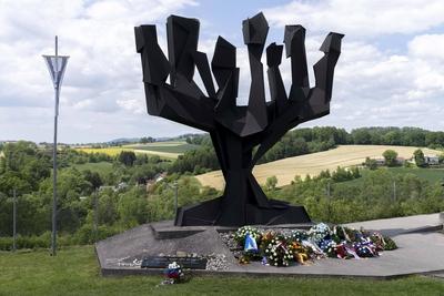 Liberation Ceremony concentration camp Mauthausen-stock-foto
