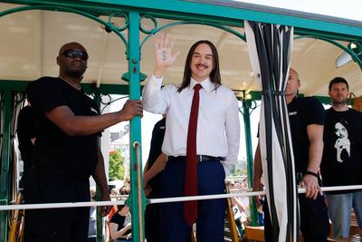 Opening Ceremony ESC  Estland Tommy Cash-stock-foto