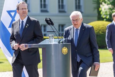 PK BP Steinmeier und Israels Praesident-stock-photo