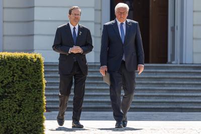 PK BP Steinmeier und Israels Praesident-stock-photo