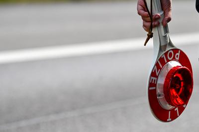 Grenzkontrollen Bundespolizei - Grenze zu Frankreich-stock-photo