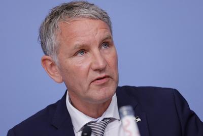 Bj?rn H?cke, Fraktions- und Landesvorsitzender AfD Th?ringen, Deutschland, Berlin, Pressekonferenz: AfD-Fraktion im Th?r-stock-foto
