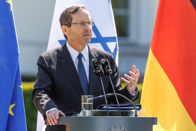 PK BP Steinmeier und Israels Praesident-stock-foto